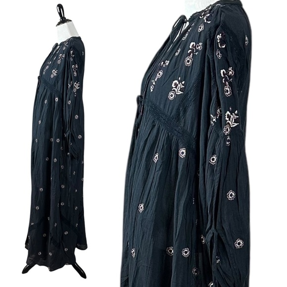 Free People Witchy Bohemian Maxi Dress Black NEW Stevie Nicks Size Small - Picture 8 of 13